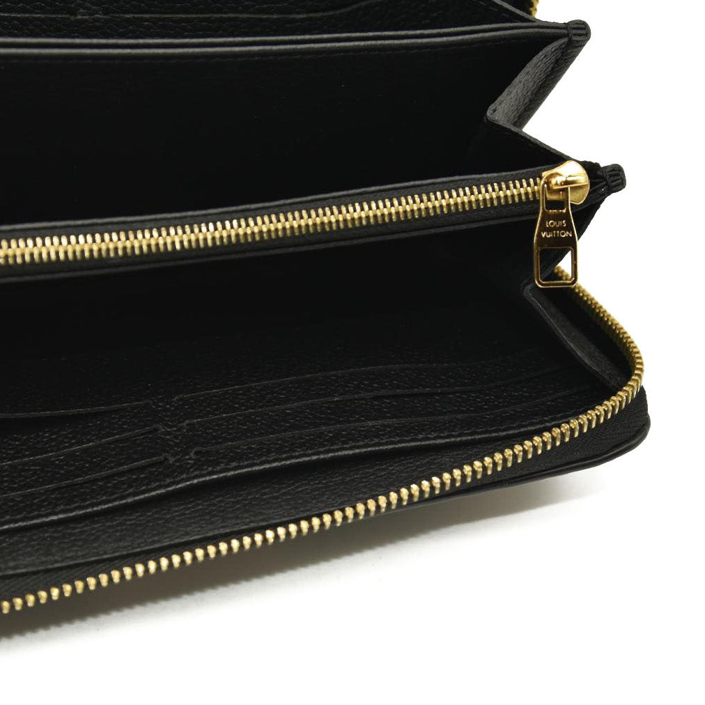 LOUIS VUITTON  Empreinte Monogram Giant Zippy Wallet Black Beige RFID