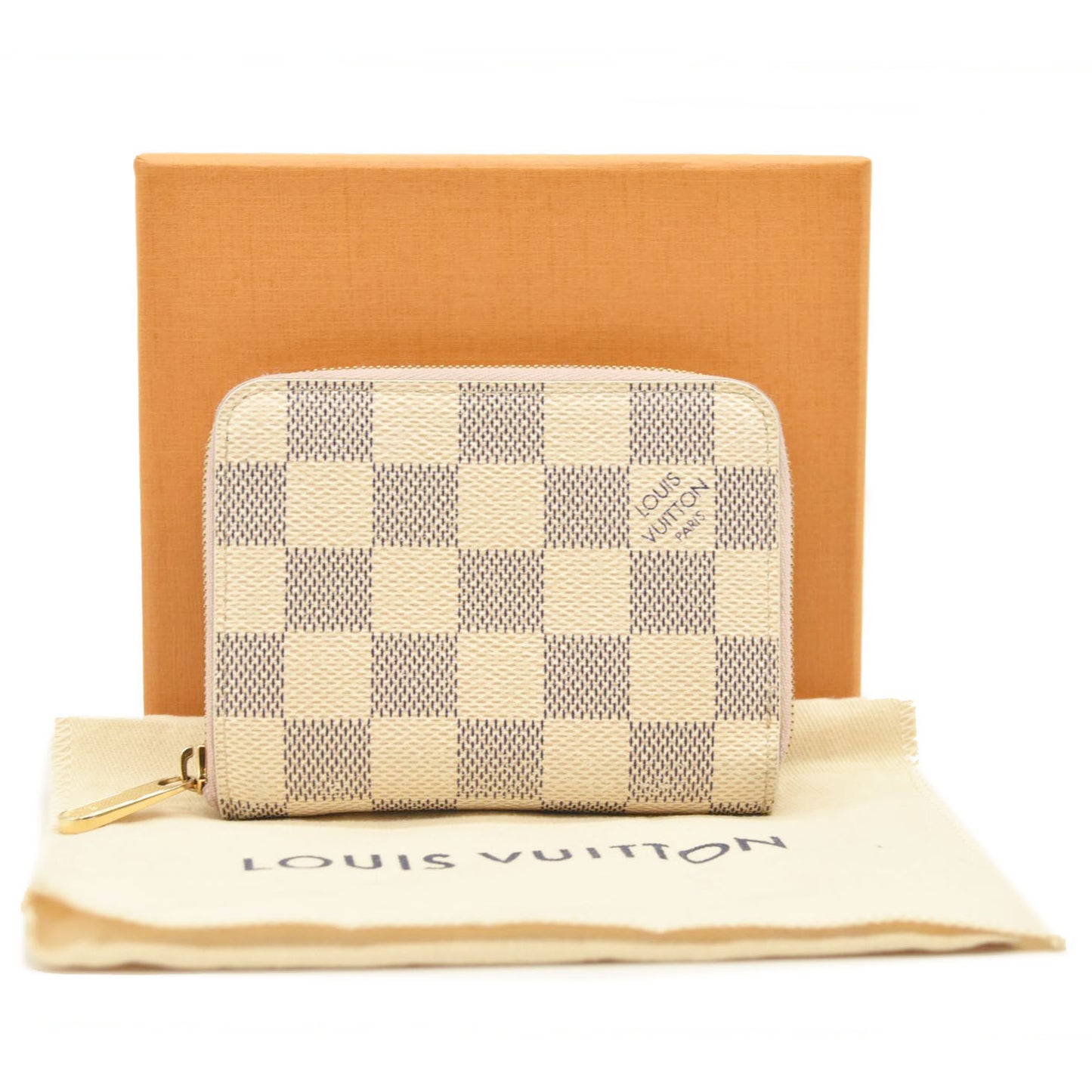 LOUIS VUITTON Damier Azur Zippy Coin Purse Rose Ballerine TN0271