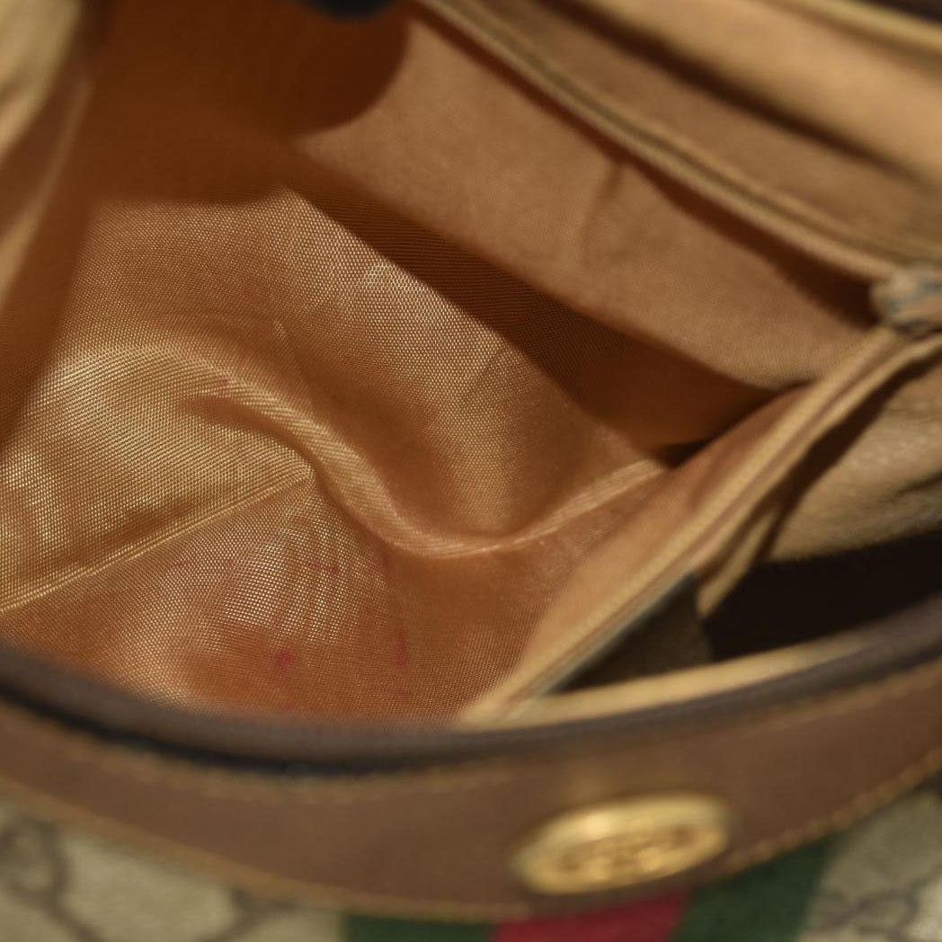 Gucci  GG Supreme Monogram Web Small Ophidia Half Moon Hobo Brown