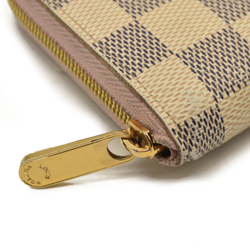 LOUIS VUITTON Damier Azur Zippy Coin Purse Rose Ballerine TN0271