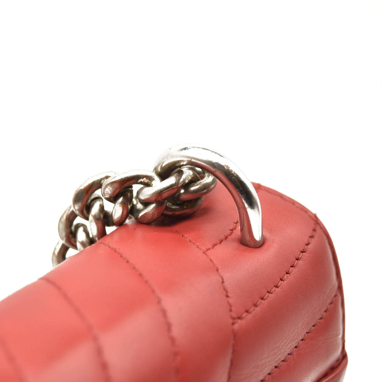 LOUIS VUITTON Calfskin Love Lock New Wave Chain PM Scarlet