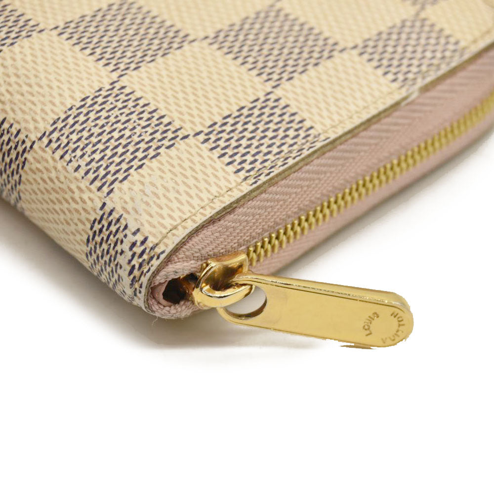 LOUIS VUITTON Damier Azur Zippy Coin Purse Rose Ballerine TN0271