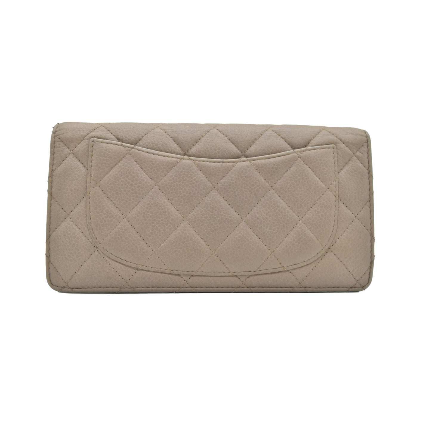 $900 2010 Chanel Caviar Yen Bifold Wallet Beige CONSIGNMENT