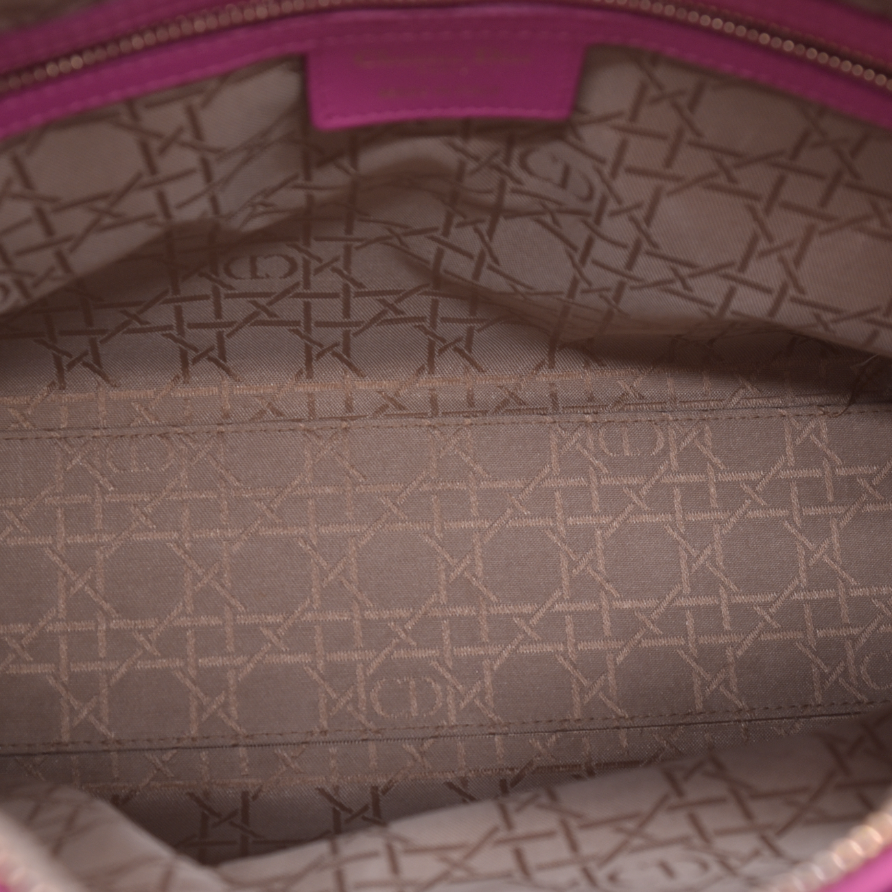 $7000 Christian Dior Lambskin Cannage Large Lady Dior Fuchsia CONSIGNMENT