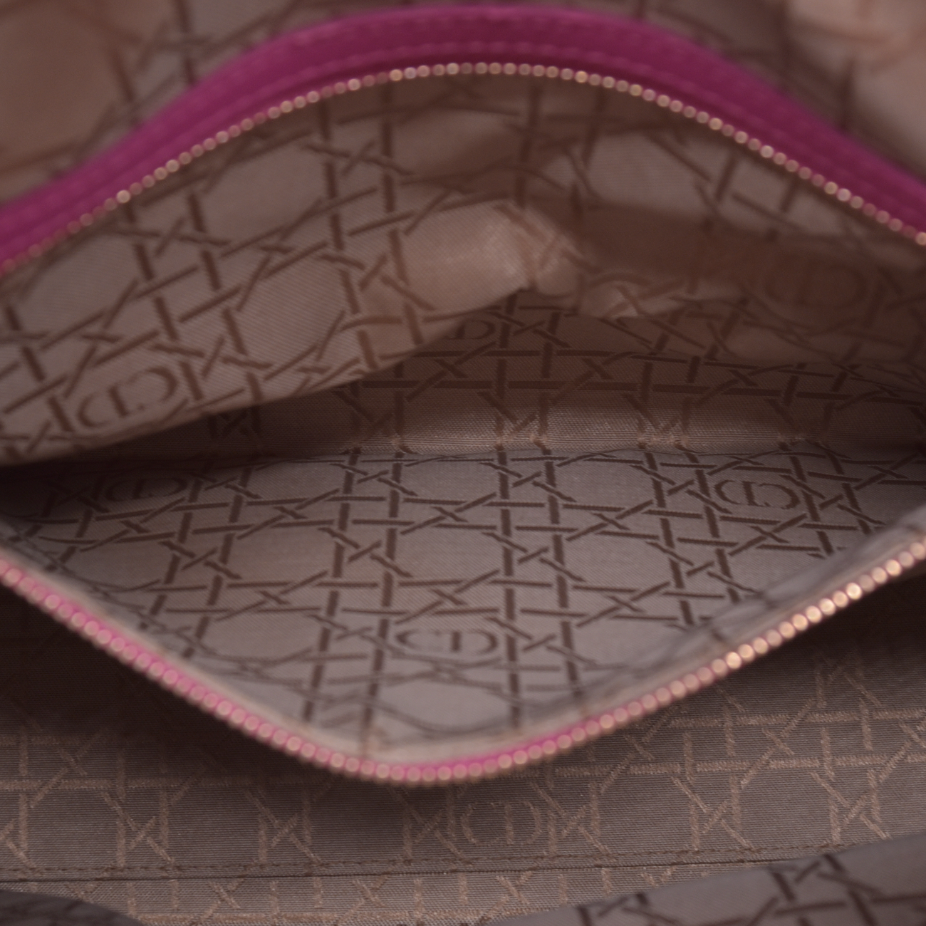 $7000 Christian Dior Lambskin Cannage Large Lady Dior Fuchsia CONSIGNMENT