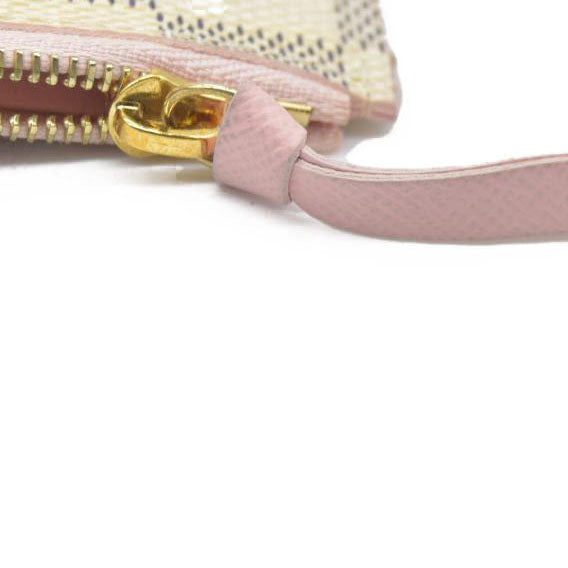 Louis Vuitton  Damier Azur Felicie Chain Wallet Zippered Insert Rose Ballerine