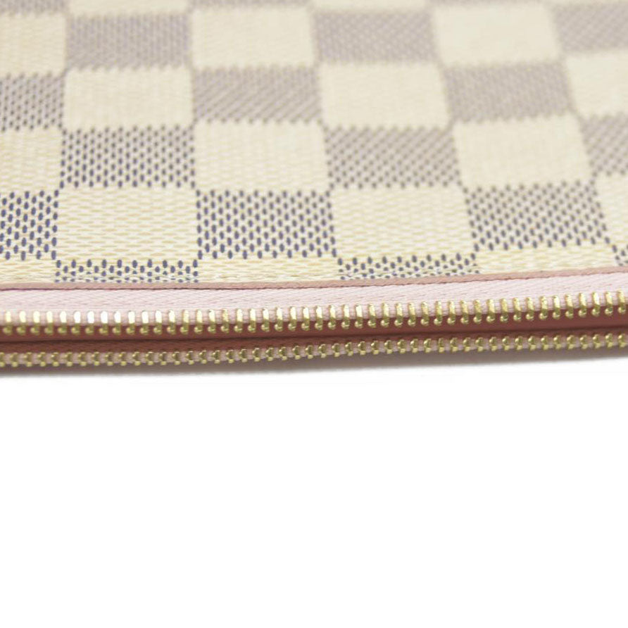 Louis Vuitton  Damier Azur Felicie Chain Wallet Zippered Insert Rose Ballerine