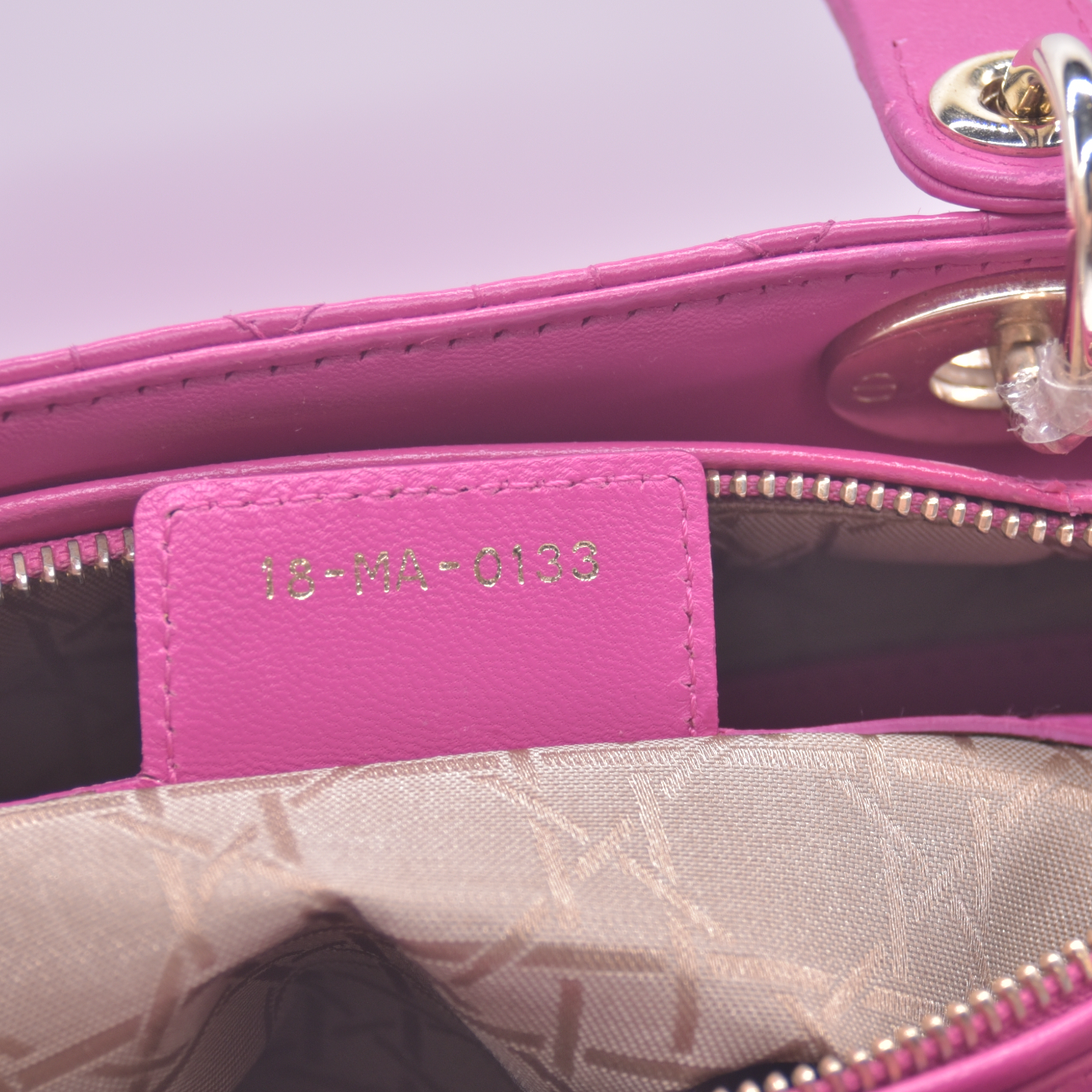 $7000 Christian Dior Lambskin Cannage Large Lady Dior Fuchsia CONSIGNMENT