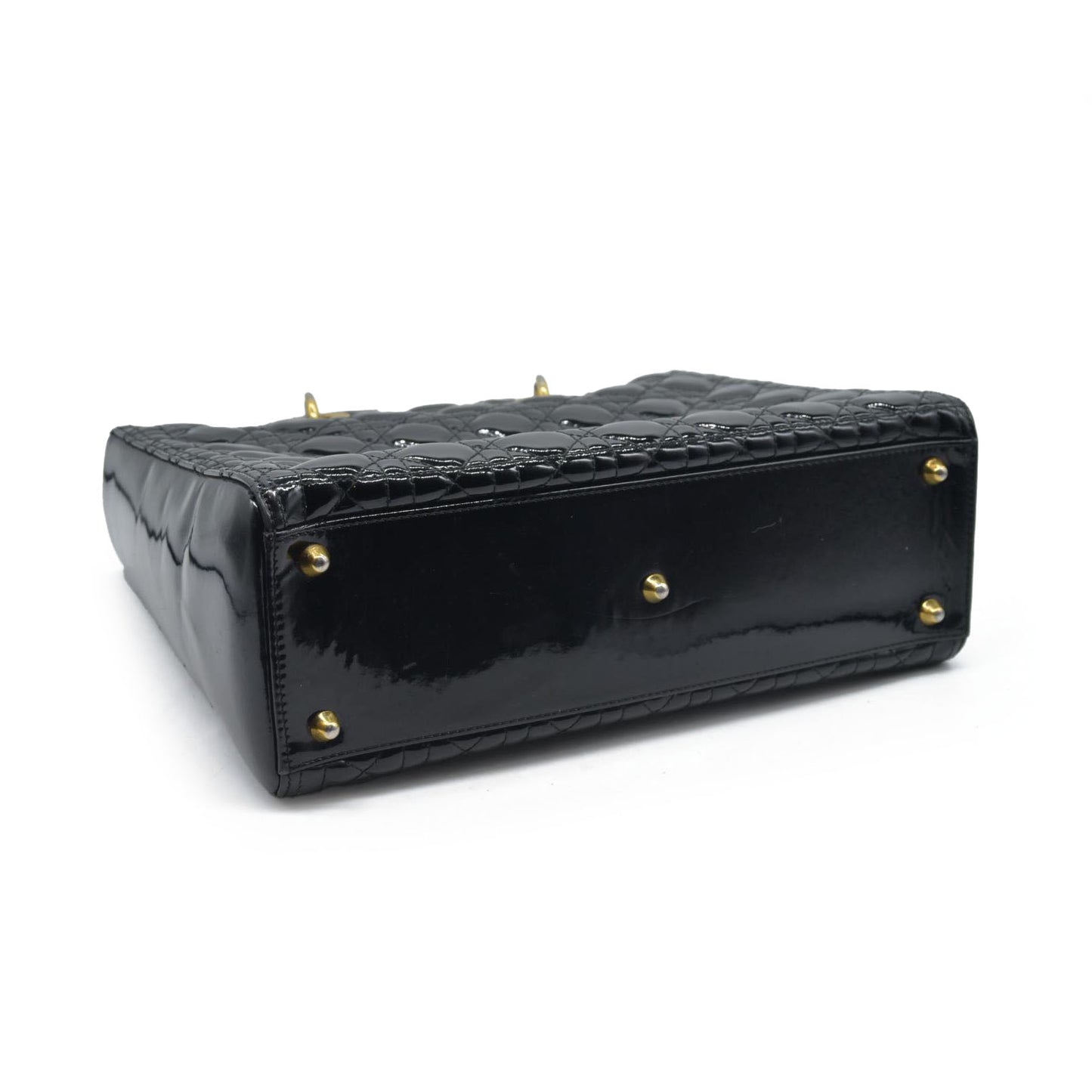 $6460 Christian Dior  Patent Cannage Large Lady Dior Black