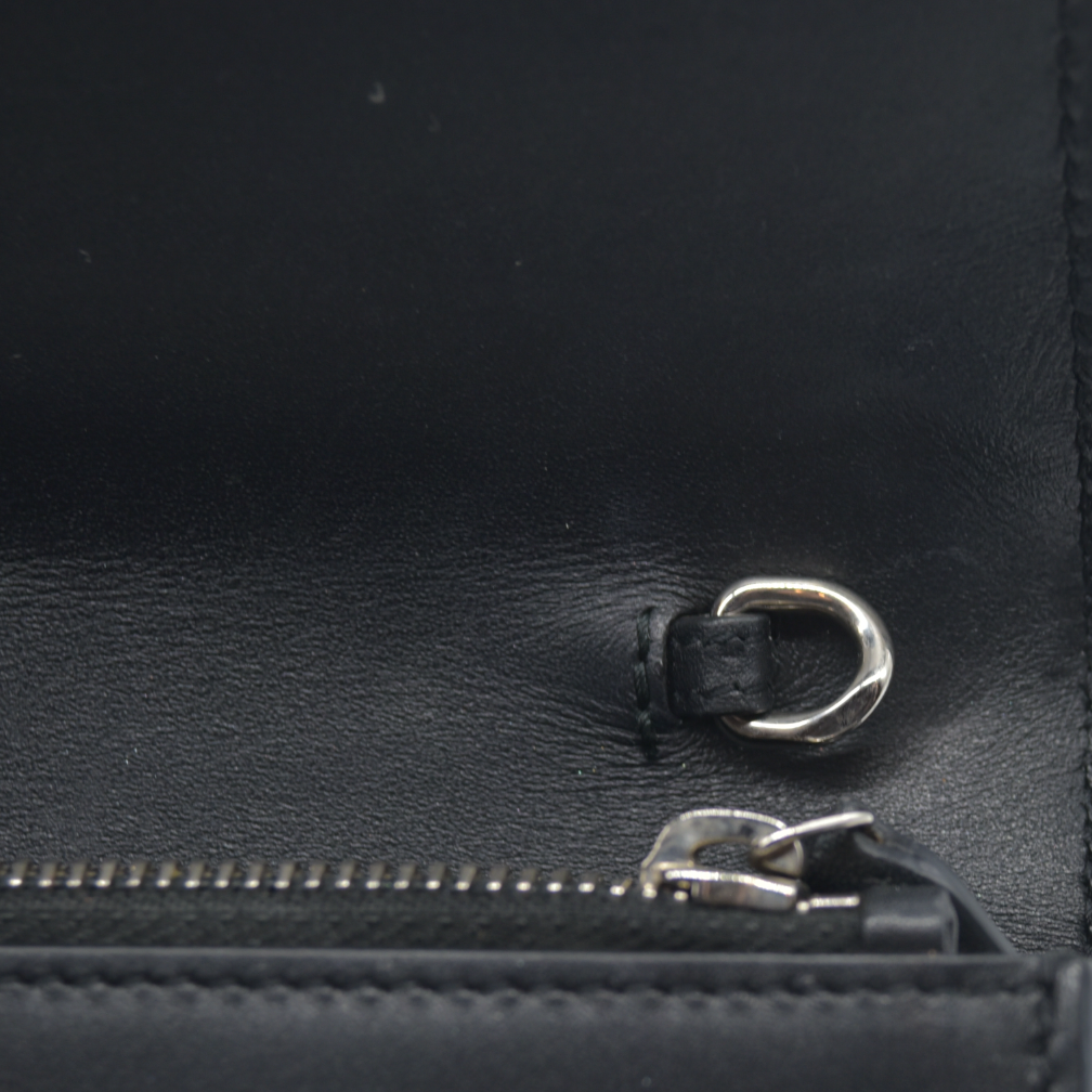 $2100 Saint Laurent Smooth Calfskin Classic Monogram Kate Tassel Chain Wallet Black