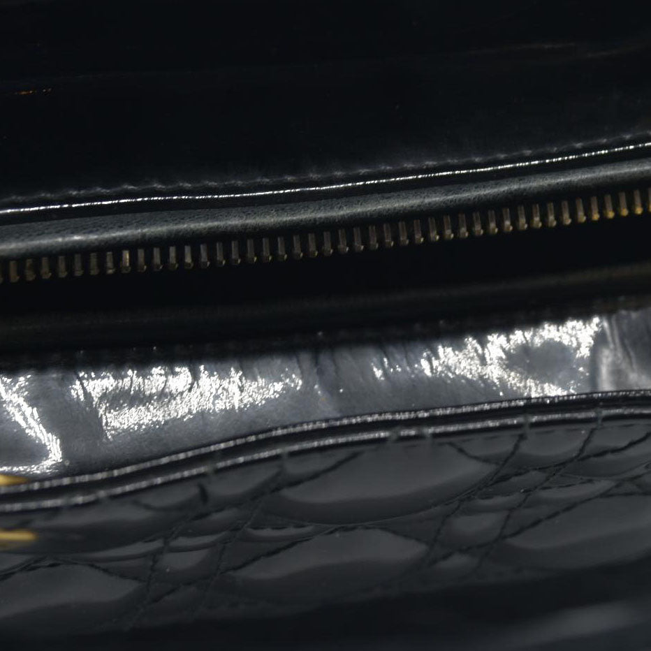 $6460 Christian Dior  Patent Cannage Large Lady Dior Black