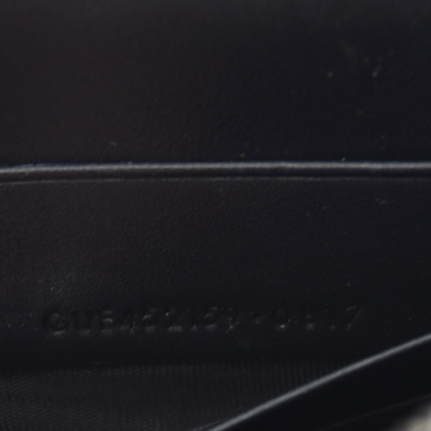 $2100 Saint Laurent Smooth Calfskin Classic Monogram Kate Tassel Chain Wallet Black