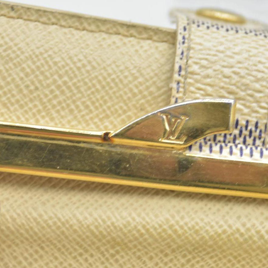 $750 2009 Louis Vuitton Damier Azur French Purse Wallet CONSIGNMENT MI4079