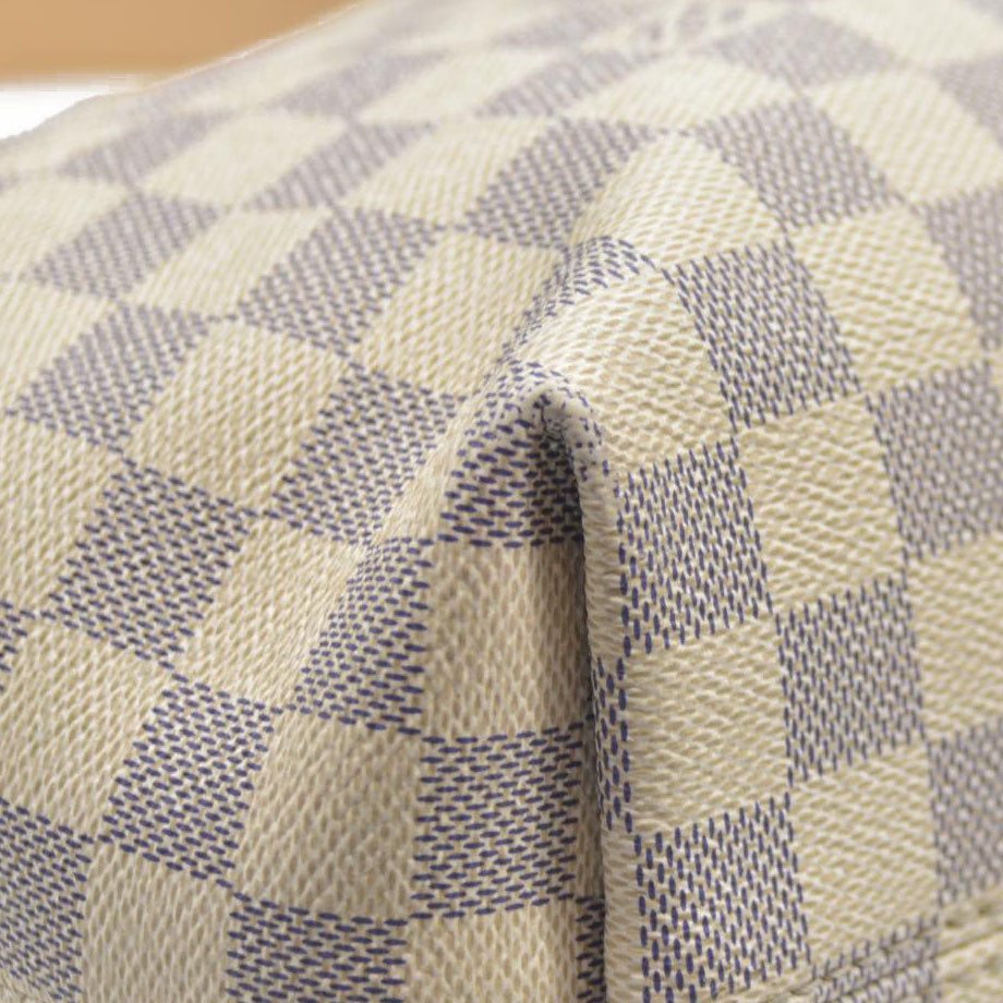 Louis Vuitton Graceful Mm Rose Ballerine White Damier Azur Canvas Tote