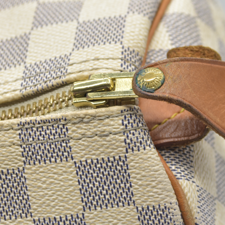 $1630 Louis Vuitton Damier Azur Speedy 30 DU4009