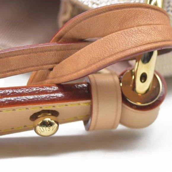 Louis Vuitton Graceful Mm Rose Ballerine White Damier Azur Canvas Tote