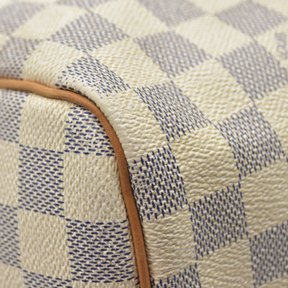 $1630 Louis Vuitton Damier Azur Speedy 30 DU4009