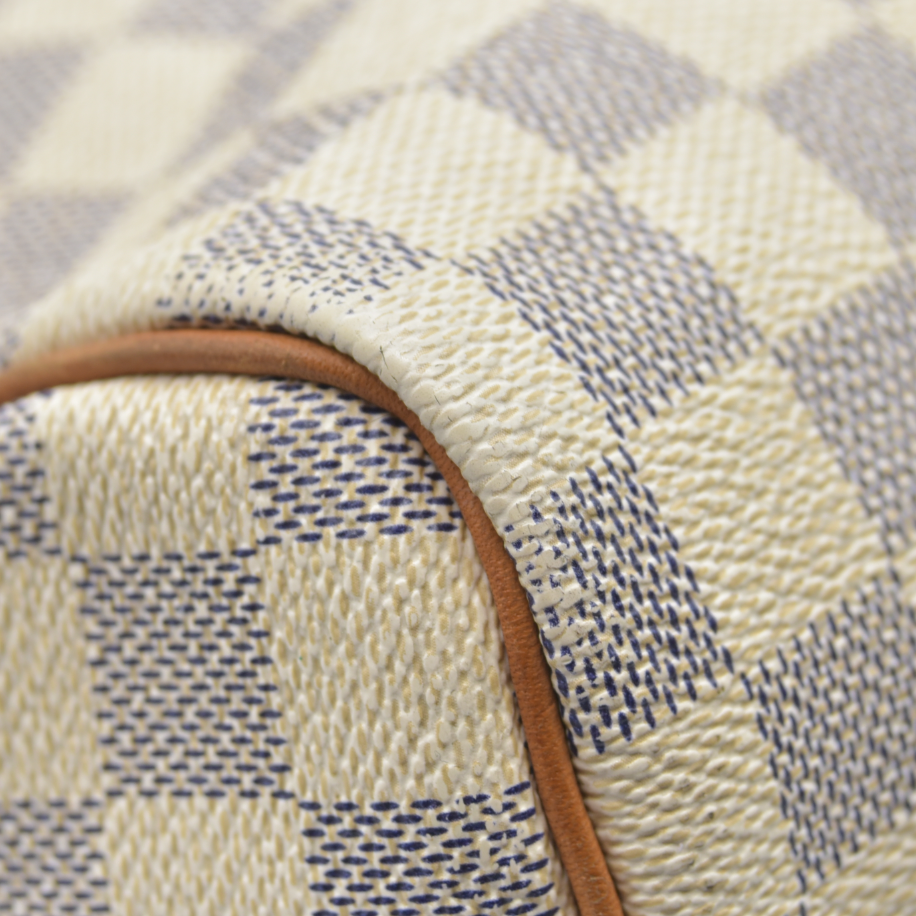$1630 Louis Vuitton Damier Azur Speedy 30 DU4009