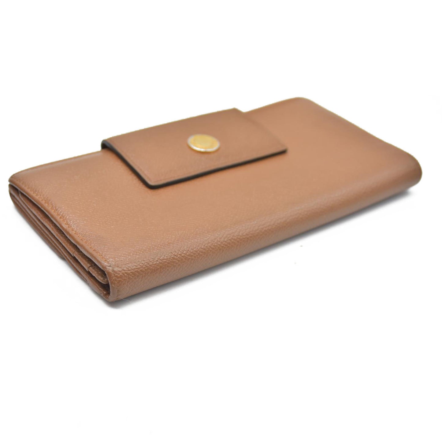 AUCTION $640 BVLGARI Classico Leather Long Bifold Wallet Brown