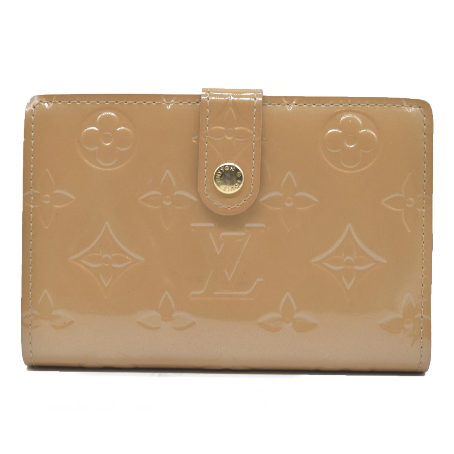 AUCTION $935 Louis Vuitton  Vernis French Purse Wallet Beige