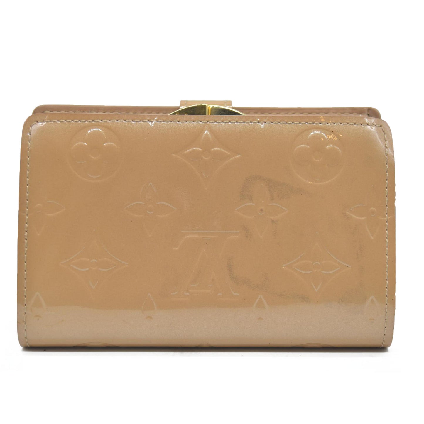 AUCTION $935 Louis Vuitton  Vernis French Purse Wallet Beige