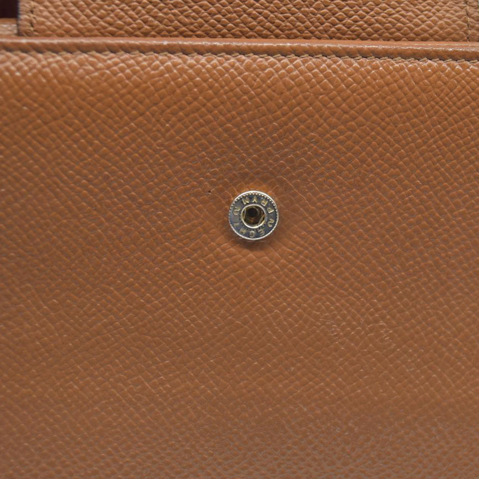 AUCTION $640 BVLGARI Classico Leather Long Bifold Wallet Brown