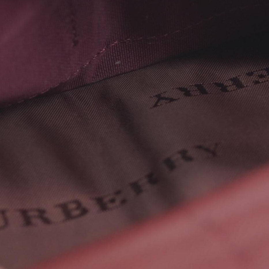 Burberry Beige & Burgundy Canvas Leather Nova Check Long Wallet CONSIGNMENT