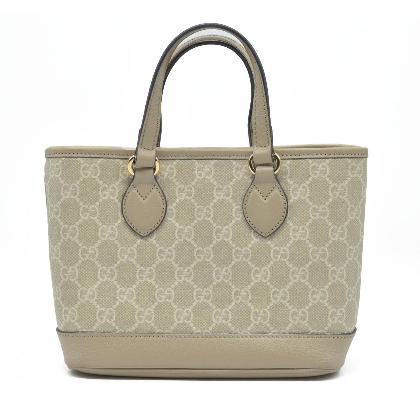 $1900 Gucci GG Supreme Monogram Textured Dollar Calfskin Mini Ophidia Shoulder Tote Bag Bag Beige Mystic White Oatmeal