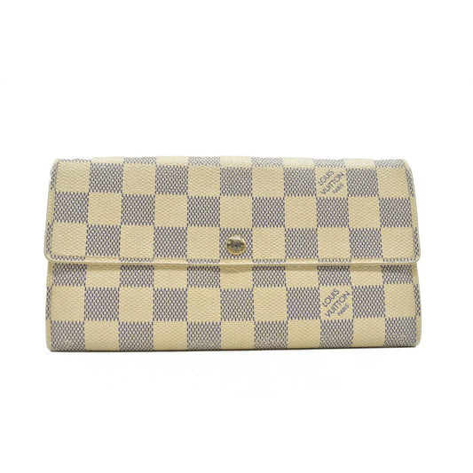 $670 Louis Vuitton Damier Azur Sarah Wallet CONSIGNMENT