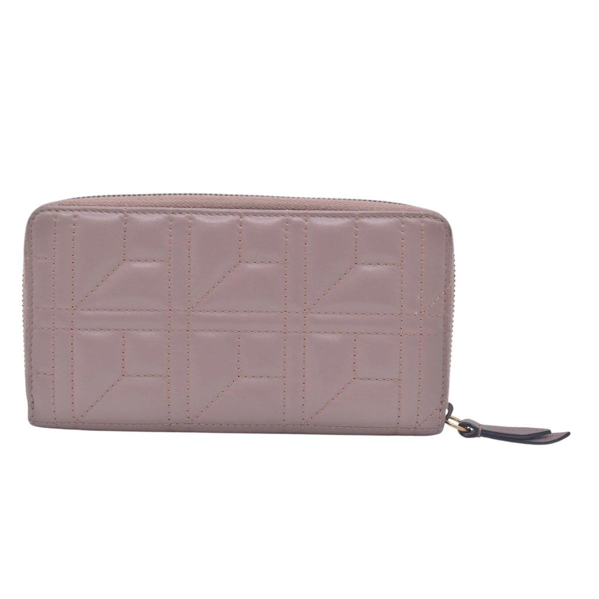 $820 GUCCI Quilted Nappa Faux Pearl GG Marmont Zip Around Wallet Taupe CONSIGNMENT 10021284