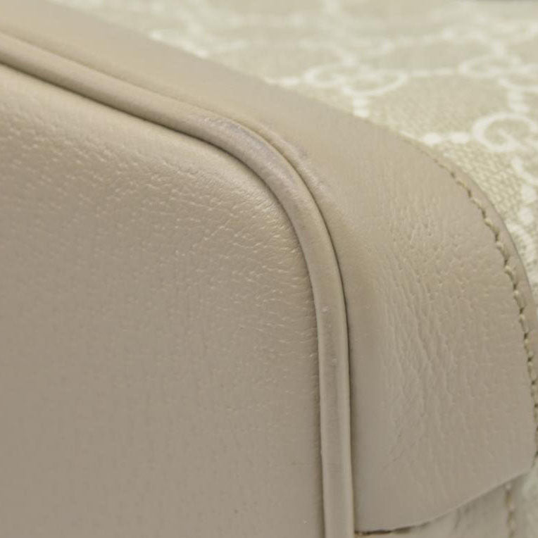 $1900 Gucci GG Supreme Monogram Textured Dollar Calfskin Mini Ophidia Shoulder Tote Bag Bag Beige Mystic White Oatmeal