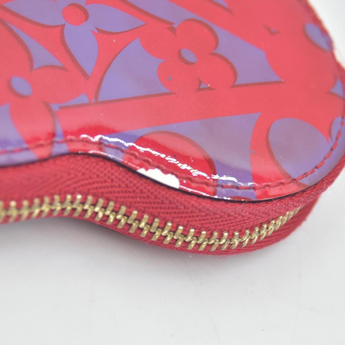 $575 Louis Vuitton Rose Indian Sweet Monogram Vernis Heart Coin Purse CONSIGNMENT