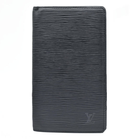 AUCTION $545 Louis Vuitton Epi Porte Chequier Credit Leather Long Wallet Black CA0042