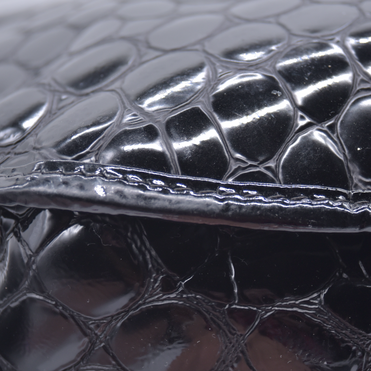 $1850 Christian Dior Patent Leather Croc-Embossed 61 Tote Vintage CONSIGNMENT