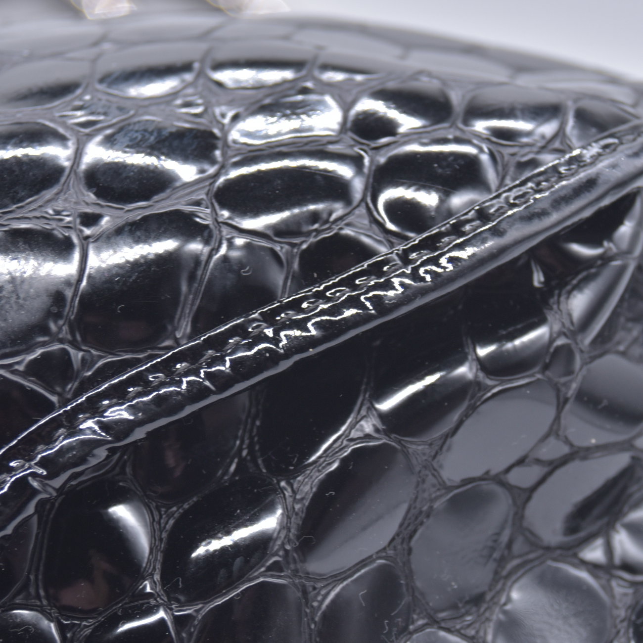 $1850 Christian Dior Patent Leather Croc-Embossed 61 Tote Vintage CONSIGNMENT