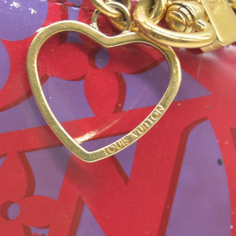 $575 Louis Vuitton Rose Indian Sweet Monogram Vernis Heart Coin Purse CONSIGNMENT