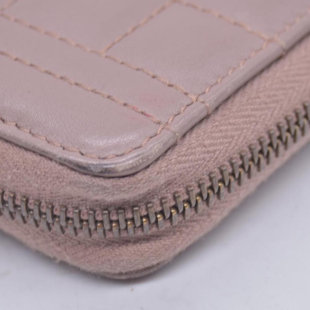 $820 GUCCI Quilted Nappa Faux Pearl GG Marmont Zip Around Wallet Taupe CONSIGNMENT 10021284