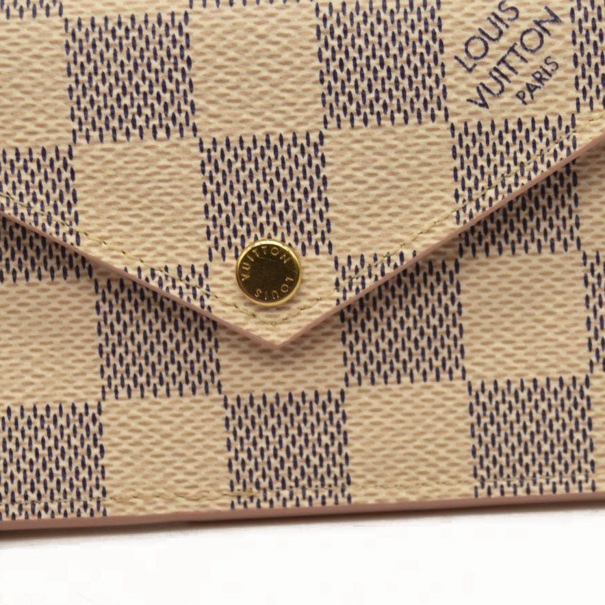 Louis Vuitton  Damier Azur Recto Verso Card Holder Rose Ballerine