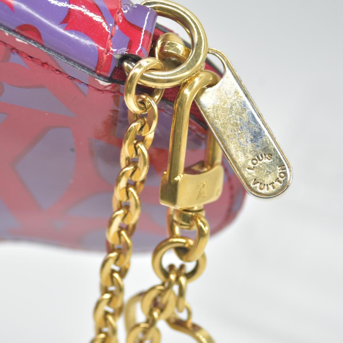 $575 Louis Vuitton Rose Indian Sweet Monogram Vernis Heart Coin Purse CONSIGNMENT