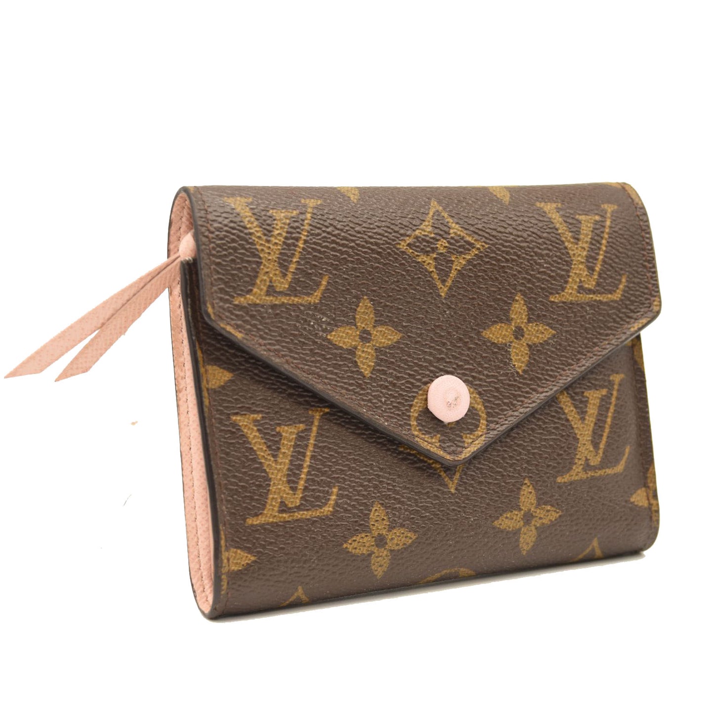 $575 LOUIS VUITTON Monogram Victorine Wallet Rose Ballerine