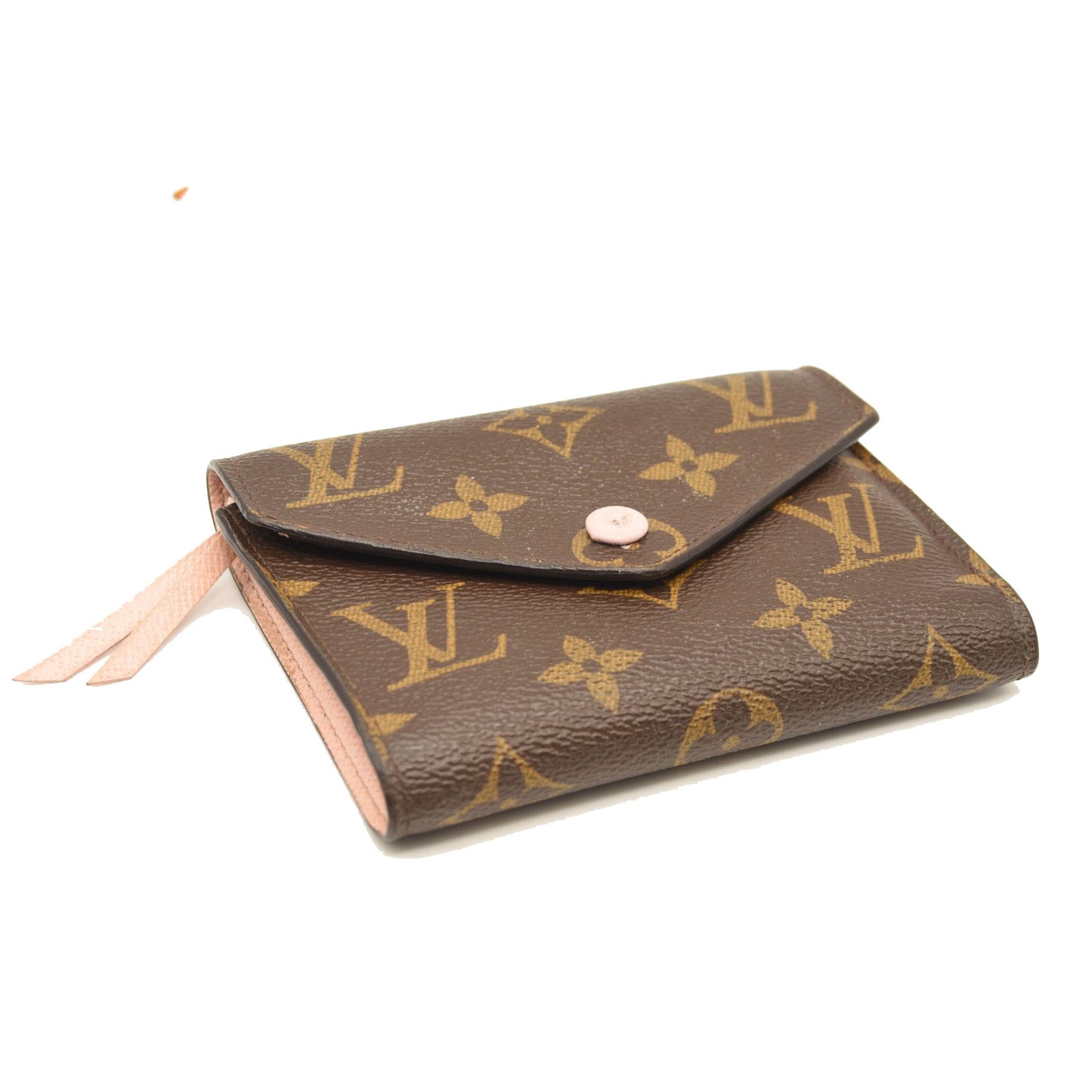 $575 LOUIS VUITTON Monogram Victorine Wallet Rose Ballerine