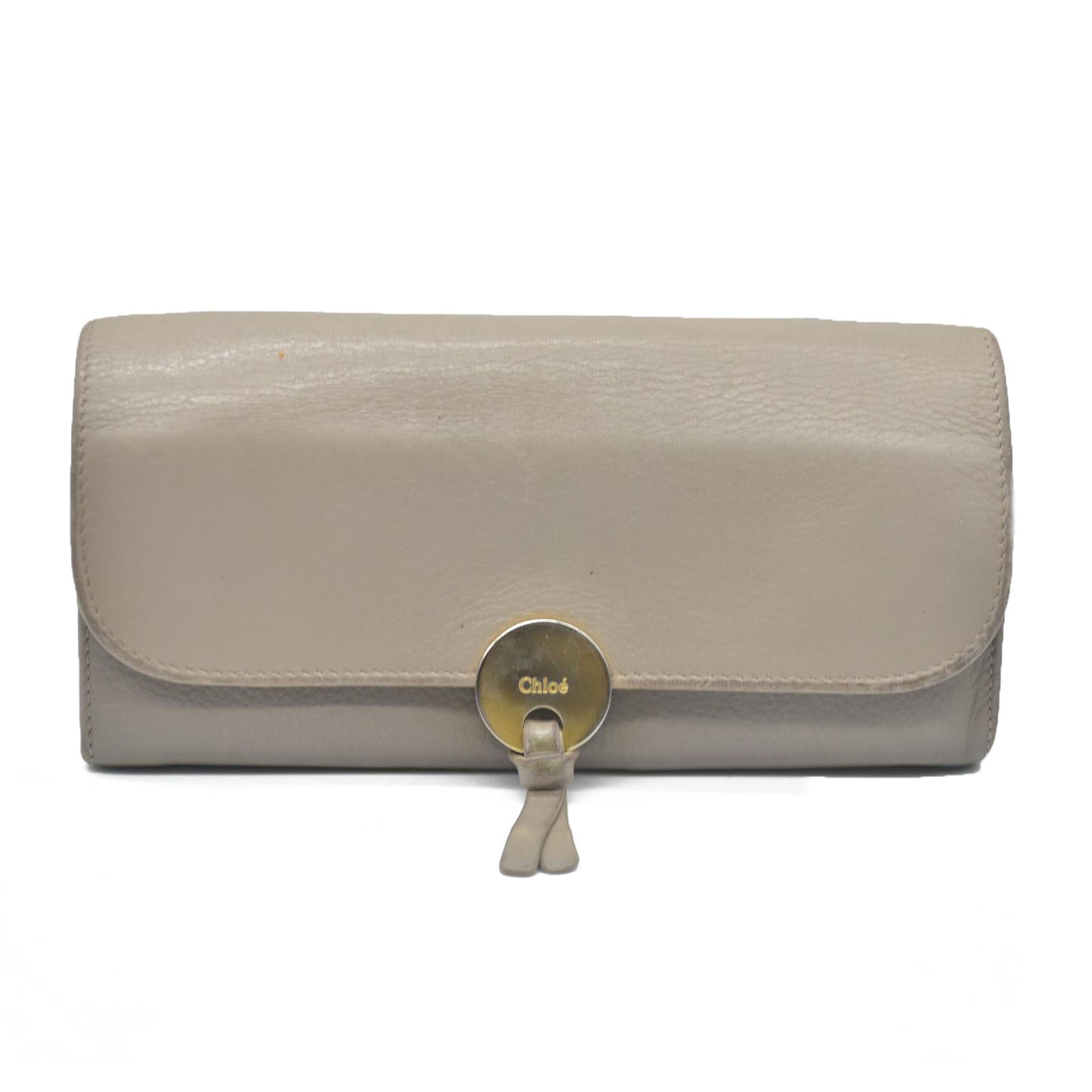 AUCTION $550 Chloe Indy Leather Long Bifold Wallet Purse Gray