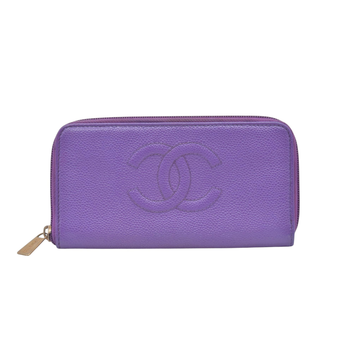 $1335 Chanel Caviar Wallet Purple CONSIGNMENT 10021224