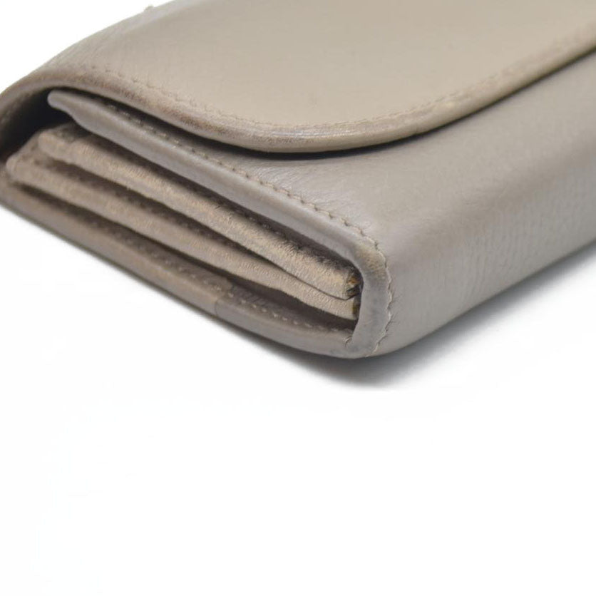 AUCTION $550 Chloe Indy Leather Long Bifold Wallet Purse Gray