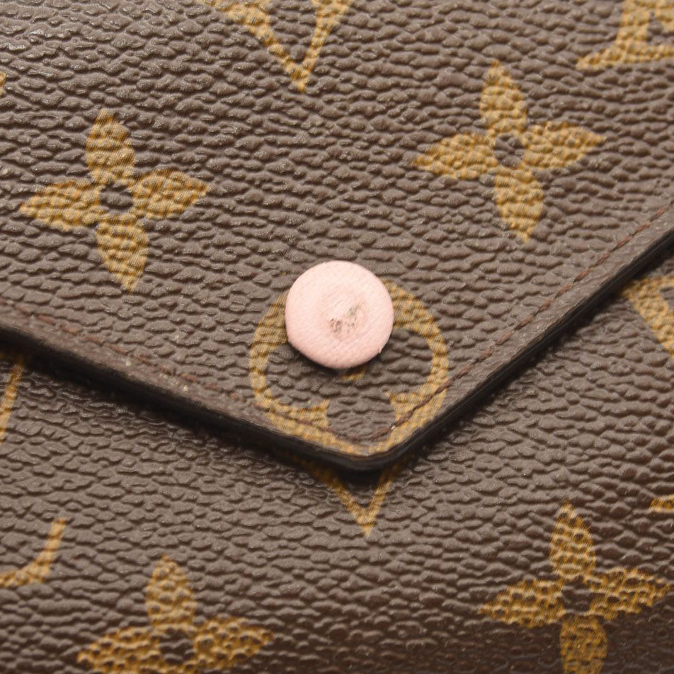 $575 LOUIS VUITTON Monogram Victorine Wallet Rose Ballerine