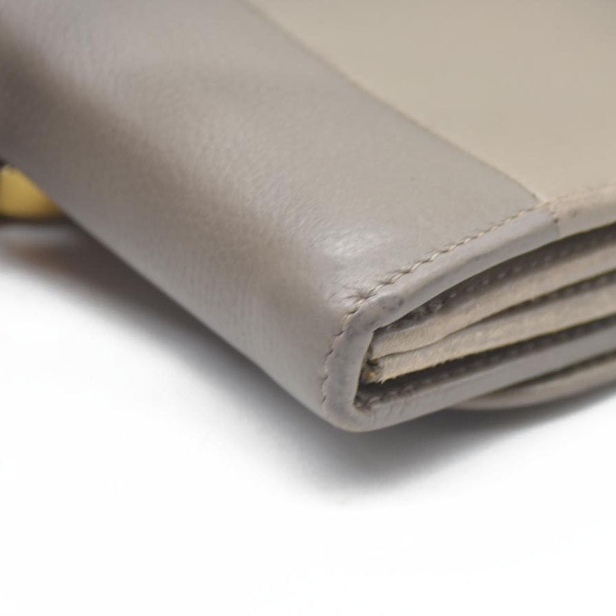 AUCTION $550 Chloe Indy Leather Long Bifold Wallet Purse Gray