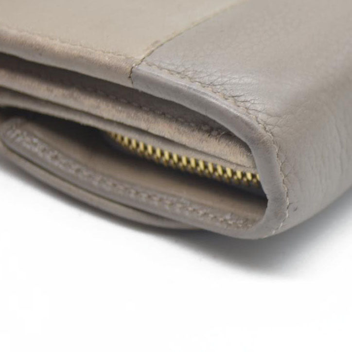 AUCTION $550 Chloe Indy Leather Long Bifold Wallet Purse Gray