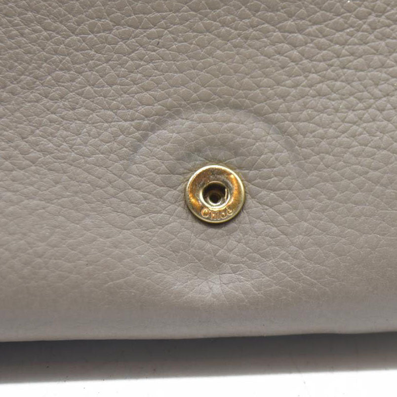 AUCTION $550 Chloe Indy Leather Long Bifold Wallet Purse Gray