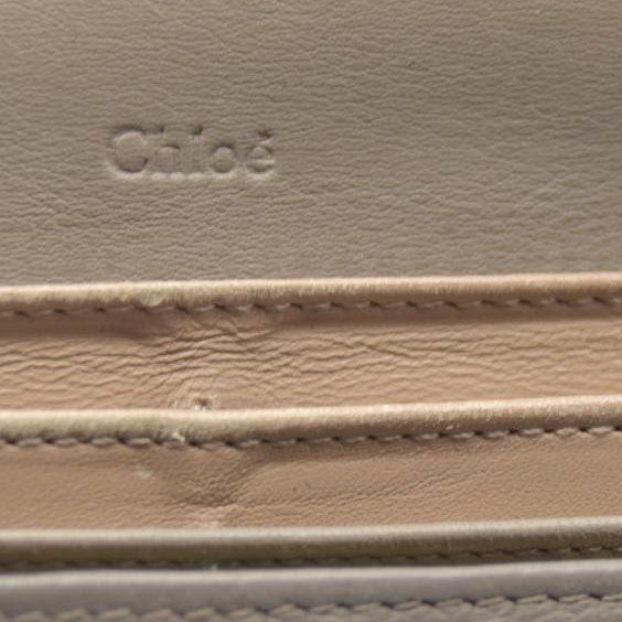 AUCTION $550 Chloe Indy Leather Long Bifold Wallet Purse Gray