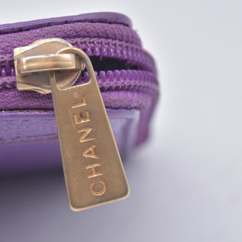 $1335 Chanel Caviar Wallet Purple CONSIGNMENT 10021224